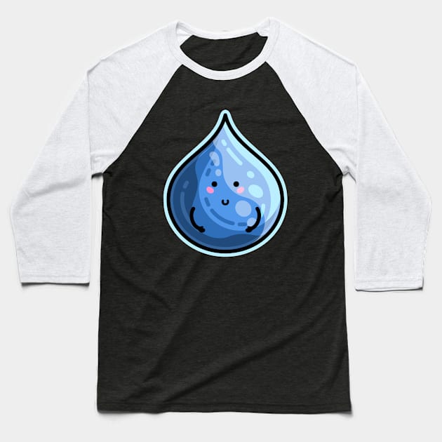 Kawaii Cute Water Droplet Baseball T-Shirt by freeves